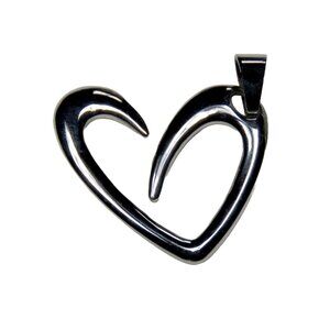 Inox Women's Stainless Steel Open Heart Pendant